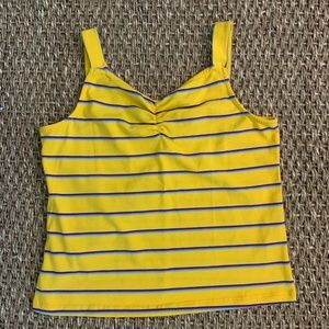 New White Fawn Large Girls Yellow Tank Striped